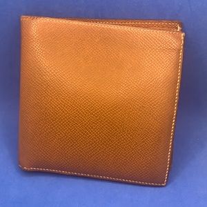 🧡Hermès Bearn Wallet beautiful oak wood 🪵 burnt color